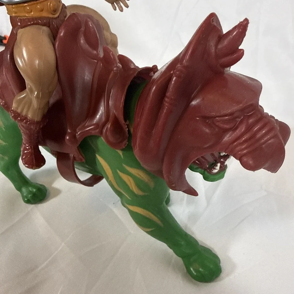 Vintage Mattel He-Man and Battle Cat Action Figure Set Masters of the Universe